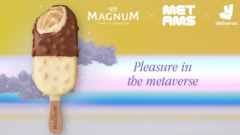 A graphic advertising Magnum’s Pleasure Museum in the metaverse