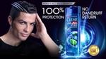 Footballer Cristiano Ronaldo is pictured with a bottle of Unilever’s Clear anti-dandruff shampoo. His CR7 range was advertised as the best- ever Clear shampoo for men