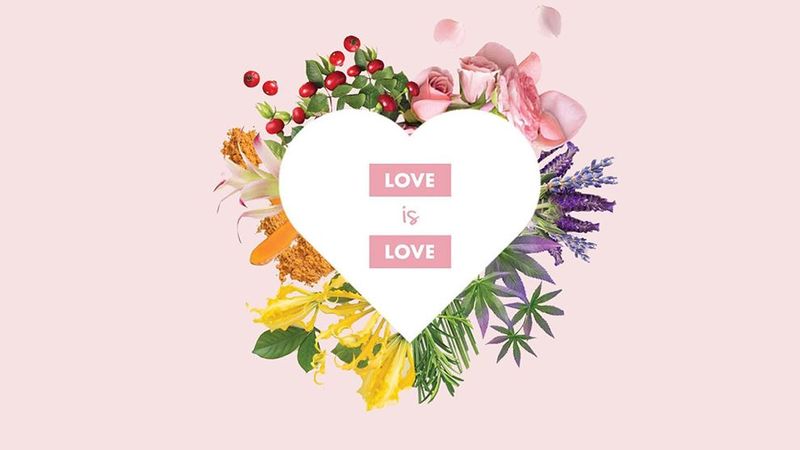 Love Beauty and Planet’s logo in a heart surrounded by natural ingredients