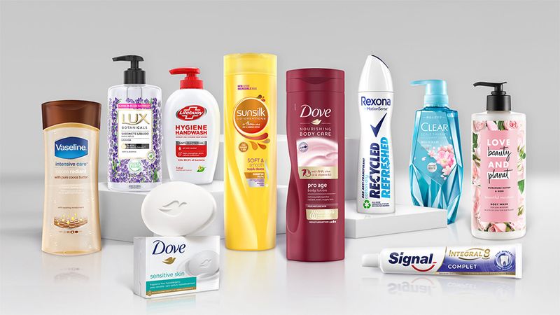 Collection of Unilever products
