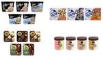 Several frozen treat containers from Breyers, Klondike, Magnum ice cream, and Talenti Gelato & Sorbetto