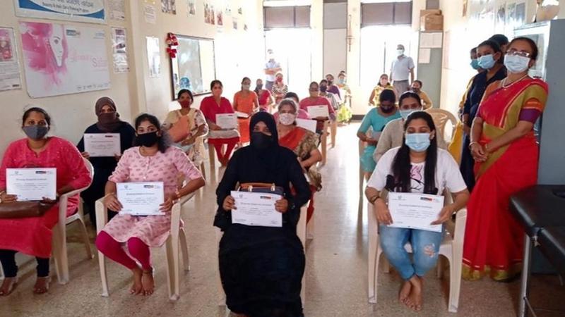 Women beneficiaries of the Prabhat Livelihood Centre