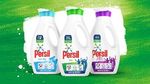 Three Persil bottles made from recycled plastic.
