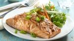 Picture of Ancho Honey Glazed Salmon with salad on a plate