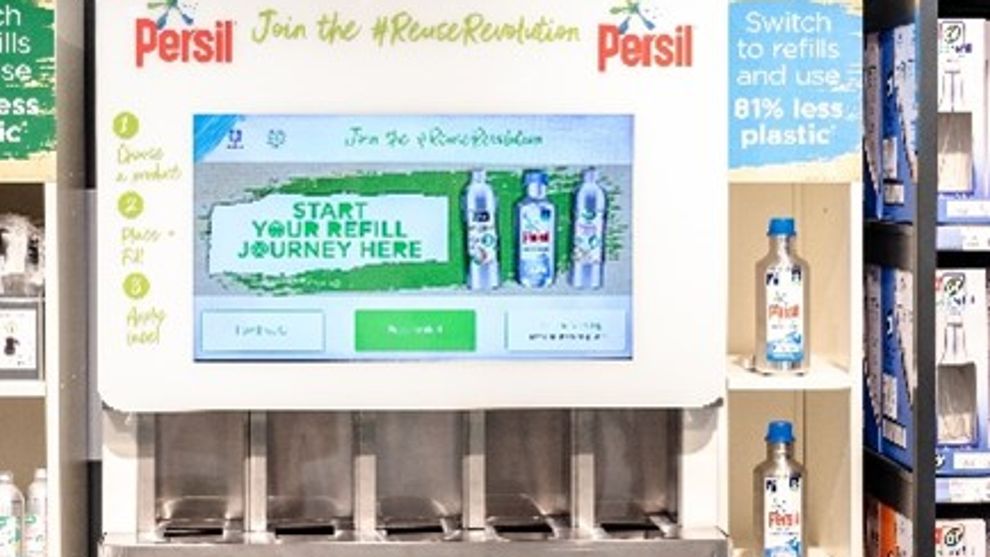 Persil refill machine in Asda supermarket in the UK