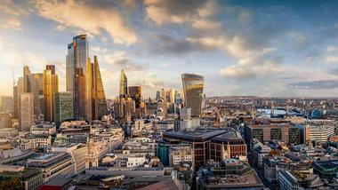 Cityscape of London at sunrise