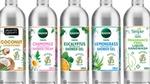 Five stainless steel bottles for Unilever brands Alberto Balsam, Radox and Simple that are being used in the Asda refill–reuse trial