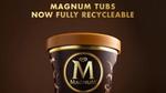 Magnum ice cream tub made from recycled polypropylene. Magnum was the first ice cream brand to use packaging made from rPP.