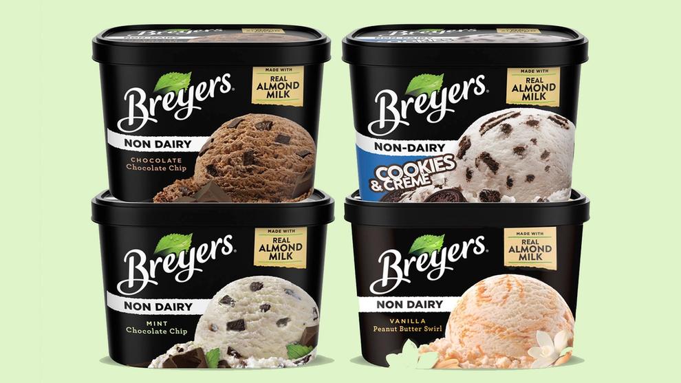 Four tubs of Breyer’s ice cream