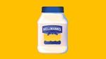 Illustration of a Hellmann's tub on a yellow background