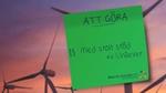 Banner with wind turbines image and then a green sticky note on the right-hand side  #WorldsToDoList