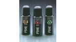 Three cans of Axe eau de toilette deodorant from the brand’s launch in France in 1983. Fragrances featured are Ambre, Musk and Boise. 