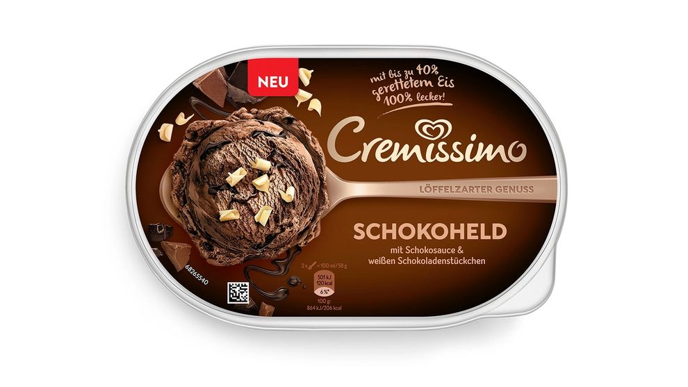 Cremissimo chocolate ice cream tub