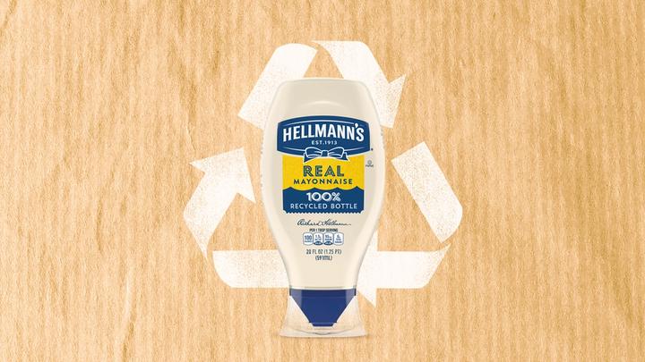 Hellmann’s recyclable packaging, 100% reusable bottle