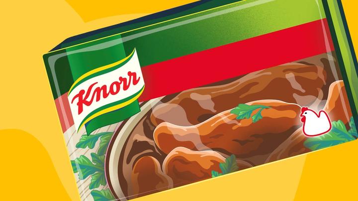 Knorr chicken stock cube illustration 