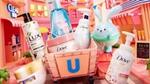 An image advertising Unilever’s e-commerce stores in China. Products from Lux and Dove are featured, along with a cute kawaii rabbit 