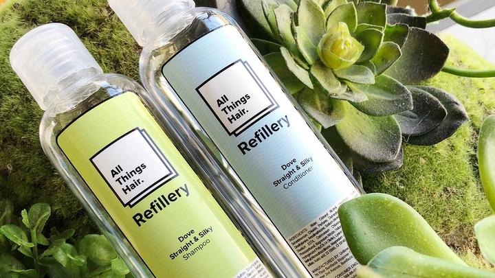 "all things hair" refill bottles