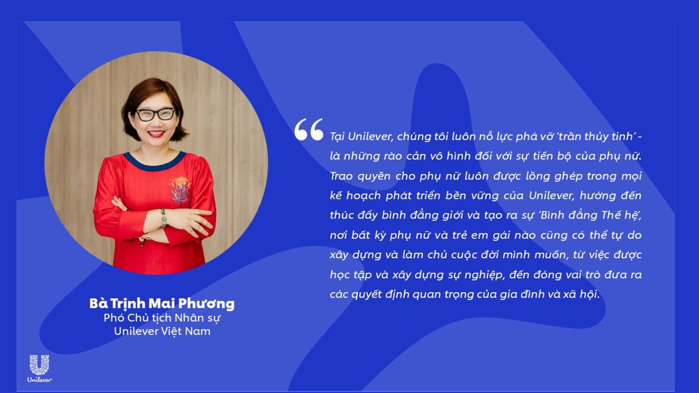 Chia sẻ của bà Trịnh Mai Phương - Phó Chủ tịch Nhân sự Unilever Việt Nam về cam kết bình đẳng giới