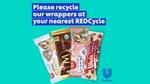 Wrappers of Streets ice creams with text “Please recycle our wrappers at your nearest REDCycle”