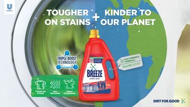 Breeze laundry detergent tougher on stains, kinder to planet 