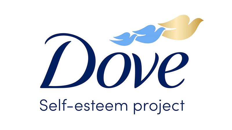 「ダヴ セルフエスティーム プロジェクト」の英語表記とロゴの鳩が３羽飛んでいる