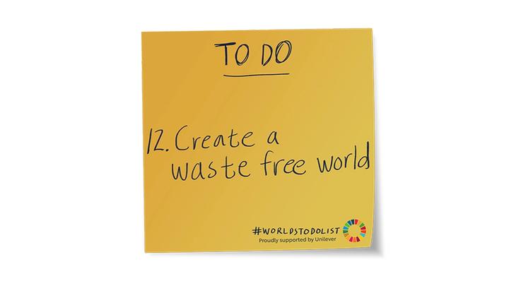 Create A Waste Free World post-it note