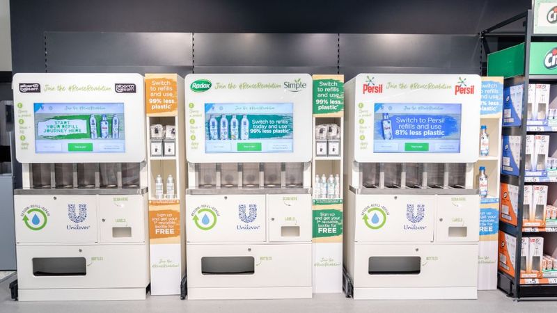 Image showing Unilever's refill stations in the new ASDA Middleton store