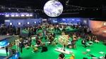 Bird’s-eye view of COP26 venue in Glasgow, with suspended globe