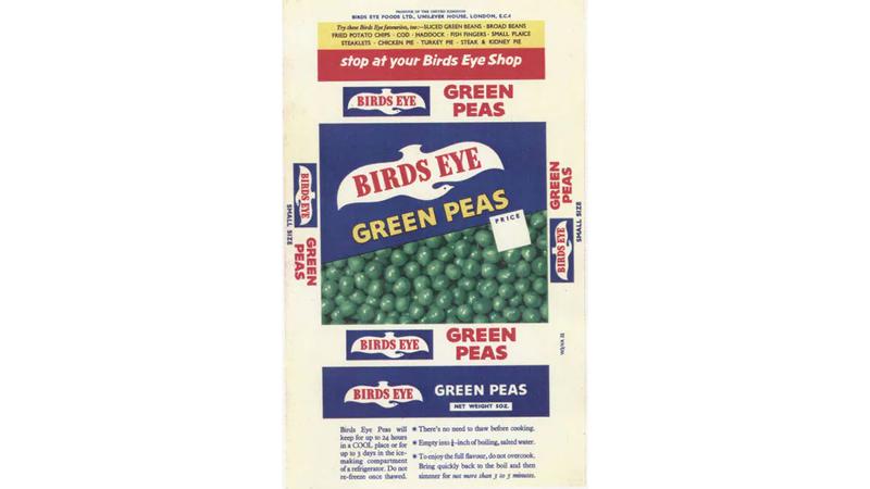 Birds Eye green peas packaging