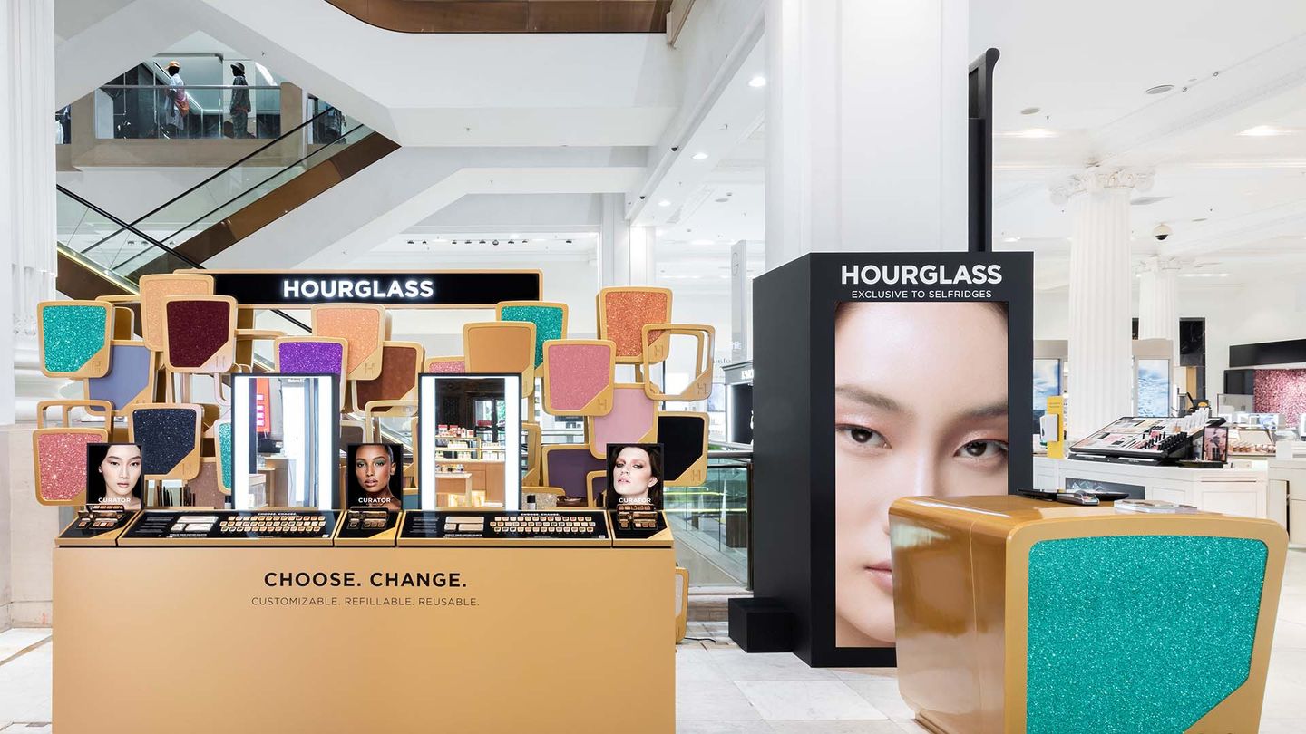 A photo of the Hourglass beauty counter in London department store Selfridges.