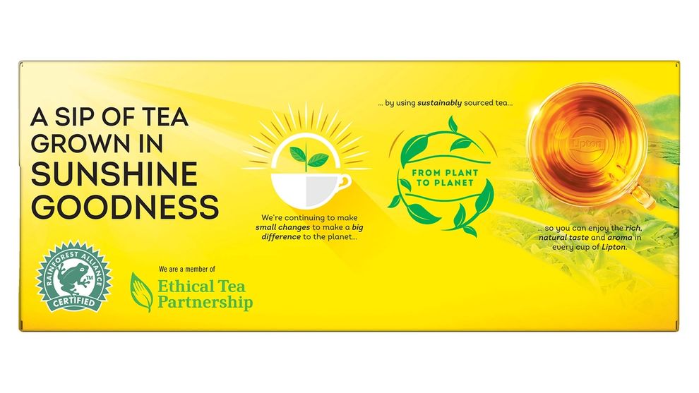 Lipton tea artwork with Ethical Tea Partnership logo