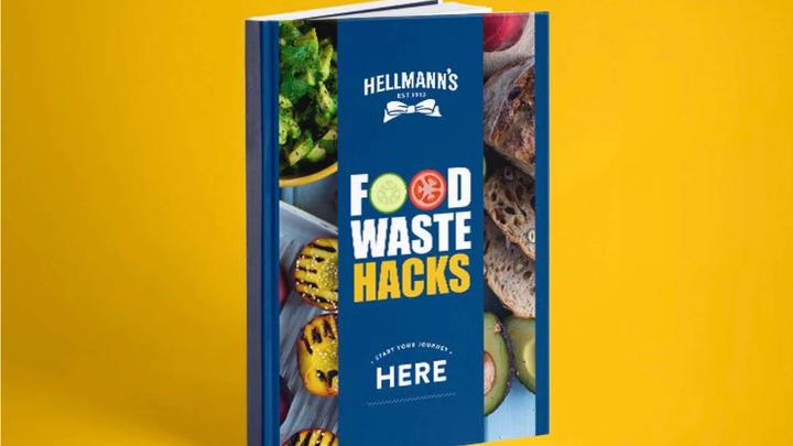 book cover saying ‘Hellman’s Food Waste Hacks’