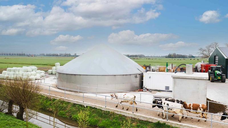Image of manure digester on a dairy farm