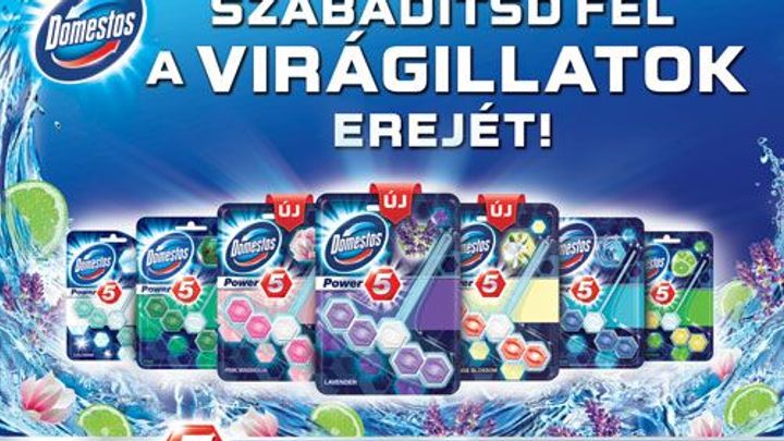 Domestos Power 5 Levendula és Pink Magnólia illatok