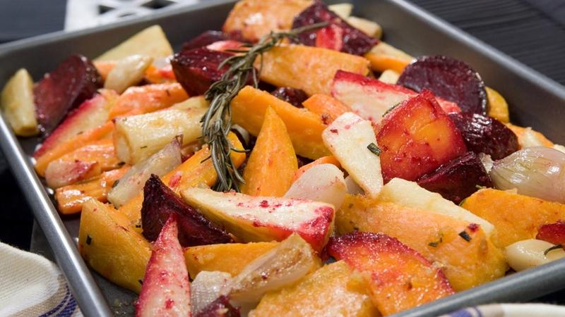 Oven-roasted root vegetables