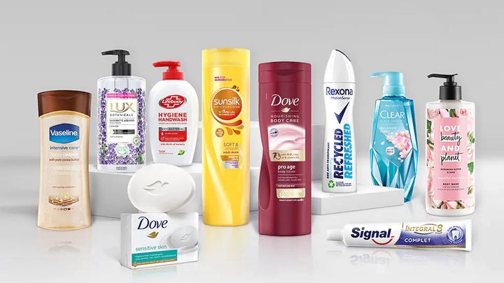 Packs of Unilever’s Beauty and Personal Care brands