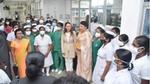 officials from Unilever Sri Lanka; with the staff of the Lady Ridgeway Hospital for Children  