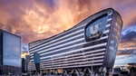 Unilever Thailand’s ship-style headquarters photographed in the sunset