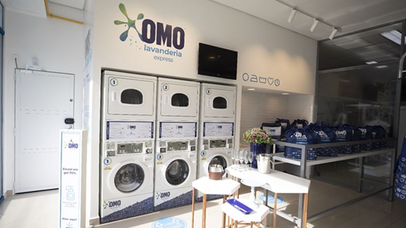Image of washing machines with Omo branding