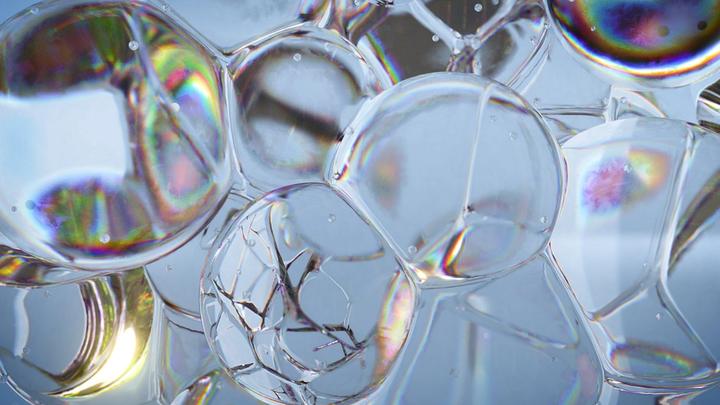 Close up shot of bubbles