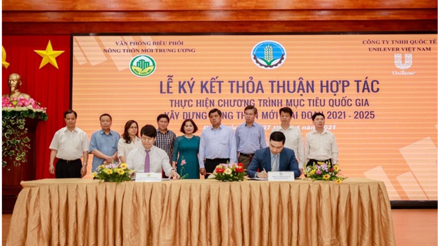 Unilever Viet Nam va Van phong Dieu phoi Nong thon moi Trung uong ky hop tac xay dung nong thon moi 2021-2025
