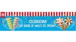 : Celebrating 100 years of Wall’s ice cream, with images of Twister and Cornetto ice creams and confetti