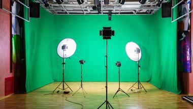 Lights and cameras in a studio