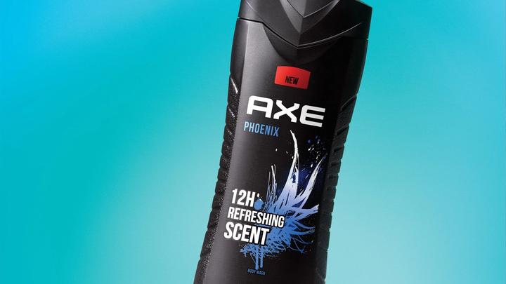 Axe ‘Phoenix’ 12-hour refreshing scent bodywash. Axe sits within Unilever’s Beauty and Personal Care division.