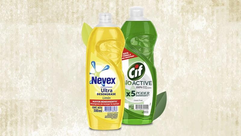imagen de Nevex y Cif, detergentes para lavar la vajilla