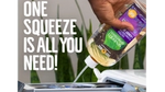 A close-up of Seventh Generation’s ultra-concentrated laundry detergent. Text reads ‘One squeeze is all you need’
