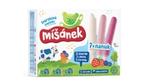 A box of Míšánek ice cream showing seven flavours with illustrations of fruit and nature 