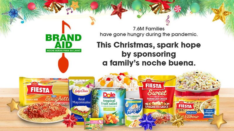 Brand Aid: Noche Buena Para sa Lahat kit containing products used to make Filipino Noche Buena dishes.