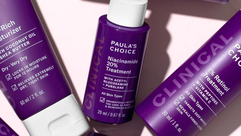 Three packs of Paula’s Choice, a brand from Unilever’s Prestige Beauty portfolio.