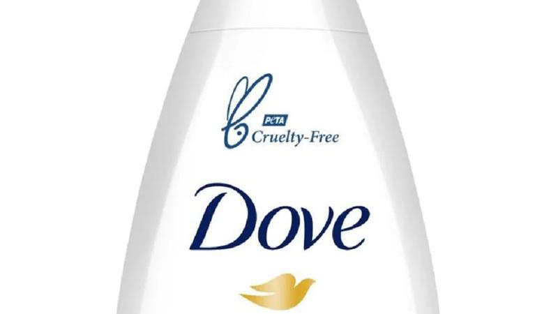 A bottle with the Dove logo